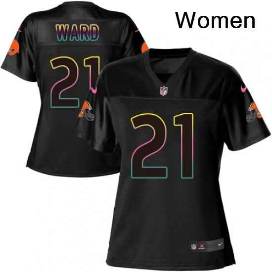 Womens Nike Cleveland Browns 21 Denzel Ward Game Black Fashion NFL Jersey